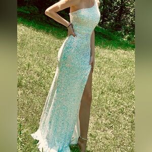 Windsor One Shoulder White Sequin Dress